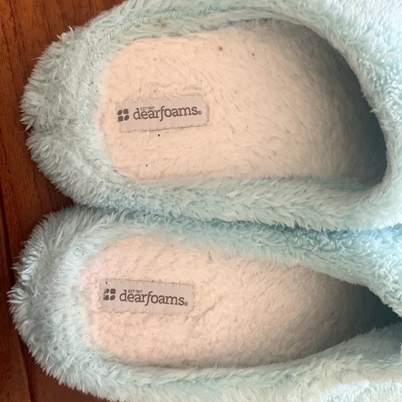 Dearfoams Signature Blue Chenille memory foam Women’s Slipper Bundle Size 9/10 - Picture 10 of 15
